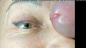 Milf quivers in extreme close-up eye cumshot