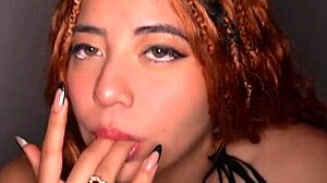 Busty girl climaxes hard riding thick cock