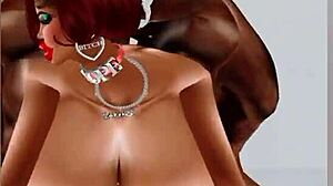 hot french milf milks huge cock with massive tits in imvu