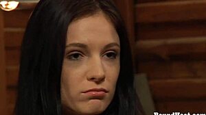 Naughty Lesbian Slaves Bound in BDSM Lick Shaved Pussies and Big Tits for Mistress