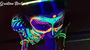 uv lights glow as i fuck wild slim tanned neighbor