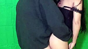 mexican goth girl poses for pics then begs for creampie casting fuck inside her tight pussy