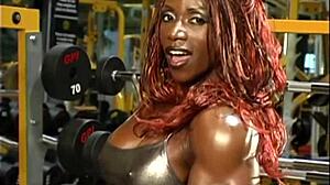 fbb desiree ellis flexes her muscle ebony body everywhere