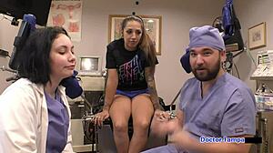 yo dr tampa checks stefania mafra's big tits in latex nurse physical