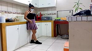 madrastra sneaks fucks hijastro secretly every time alone at home real homemade 😏