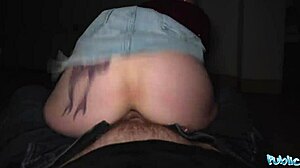 Finnish blonde babe deepthroats big dick outdoors in public agent pov