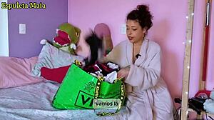 brazilian brunette babe flaunts panties stash and steamy lingerie collection up close