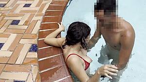 flaca horny 18 year old horny skinny teen fucking amateur in water outdoors