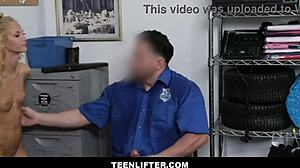 Blonde thief Sadie Hartz strip searched fucked by cop