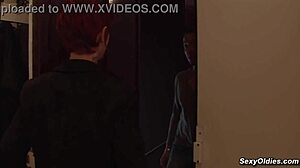 Mature redhead businesswoman takes big cock anal in two spots