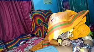 Newly married desi wife blows and takes doggystyle on special night