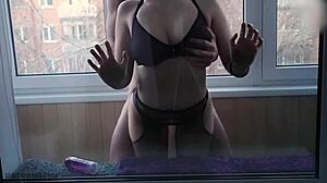 young couple pounds shaved holes on neighbor-facing balcony