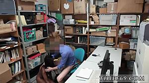 black police uniform hooker takes it deep interracial style.