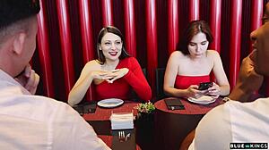 dinner flips wild interracial foursome talia mint deepthroat cum covered orgy