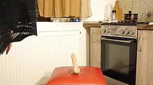 Milf goddess joi dildo ride squirts wildly in kitchen taboo
