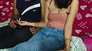 cute indian babe bends over for best friend's deep hardcore pounding