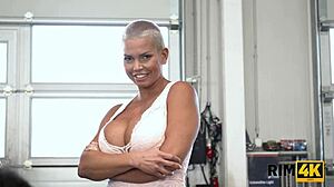 Big Tits Milf Licks Asshole Rimjob In Car Shop